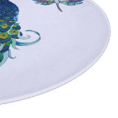 Pfau- und Dragonfly-Design Schneidebrett (Ecke)