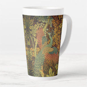 Pfau und Eichenlaub florales viktorianisches Jacqu Milchtasse
