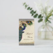 Pfau- und Feather-Hochzeitstisch Platzkarte (Stehend Vorderseite)