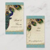 Pfau- und Feather-Hochzeitstisch Platzkarte (Vorne/Hinten)