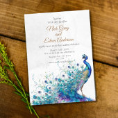 Pfau und Feather Wedding Einladung