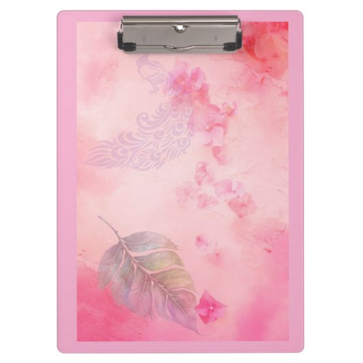 Pfau und Feder Klemmbrett (Vorderseite)