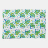 Pfau- und Federmuster Geschirrtuch (Horizontal)