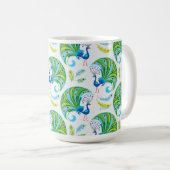 Pfau- und Federmuster Kaffeetasse (VorderseiteRechts)