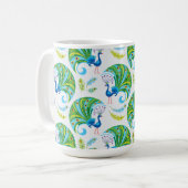 Pfau- und Federmuster Kaffeetasse (Vorderseite Links)