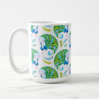 Pfau- und Federmuster Kaffeetasse
