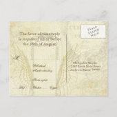 Pfau und Federn formale Reaktion auf Hochzeiten Einladungspostkarte (Rückseite)