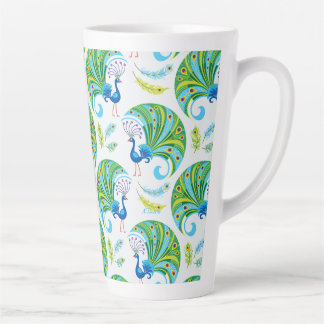 Pfau- und Federnmuster Milchtasse