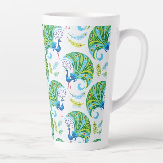 Pfau- und Federnmuster Milchtasse (Rechts)