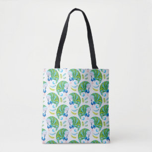 Pfau- und Federnmuster Tasche