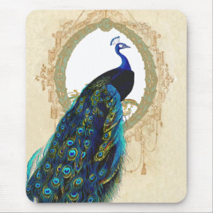 Pfau- und Filigreich-Rahmen Mousepad