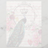 Pfau und Frühlingsblumen (Vorderseite)