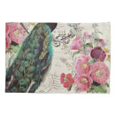 Pfau und Frühlingsblumen Kissenbezug (Rückseite)