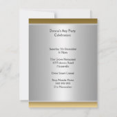 Pfau und Gold Einladung jedes Party (Rückseite)