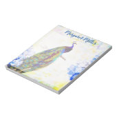 Pfau und Hydrangea personalisiert Notizblock (Rotiert)