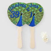 Pfau und Ihr Text Fächer (Vorne und Hinten)