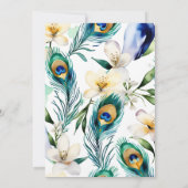 Pfau und Jasmin-Hochzeitsvorlage Einladung (Rückseite)