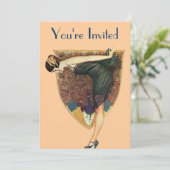 Pfau und Lady Einladung (Stehend Vorderseite)