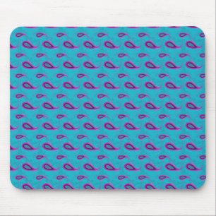 Pfau und magentarotes Paisley-Muster Mousepad