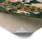 Pfau und Pfaue von Hiroshige, japanische Kunst Poster (Ecke)