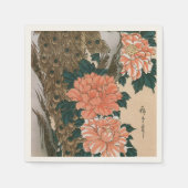 Pfau und Pfaue von Hiroshige, japanische Kunst Serviette (Vorderseite)