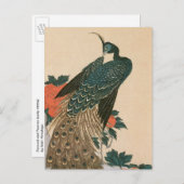 Pfau und Pfaue von Hiroshige Wedding Ankündigungspostkarte (Vorne/Hinten)