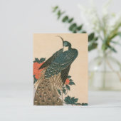 Pfau und Pfaue von Hiroshige Wedding Ankündigungspostkarte (Stehend Vorderseite)