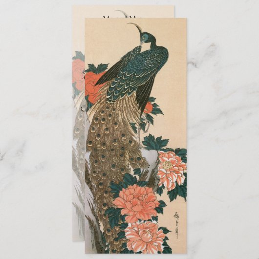Pfau und Pfaue von Hiroshige Wedding Einladung (Vorne/Hinten)