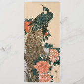 Pfau und Pfaue von Hiroshige Wedding Menükarte (Rückseite)