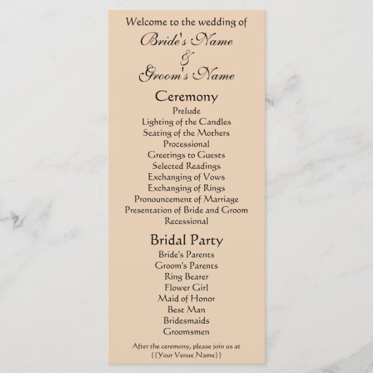 Pfau und Pfaue von Hiroshige Wedding Programm (Vorderseite)