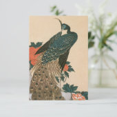 Pfau und Pfaue von Hiroshige Wedding RSVP Karte (Stehend Vorderseite)
