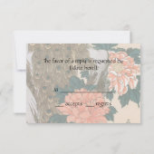 Pfau und Pfaue von Hiroshige Wedding RSVP Karte (Rückseite)