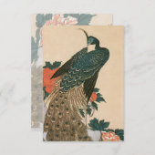 Pfau und Pfaue von Hiroshige Wedding RSVP Karte (Vorne/Hinten)