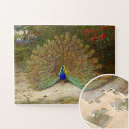 Pfau und Pfauenschmetterling, KunstIllustration Puzzle