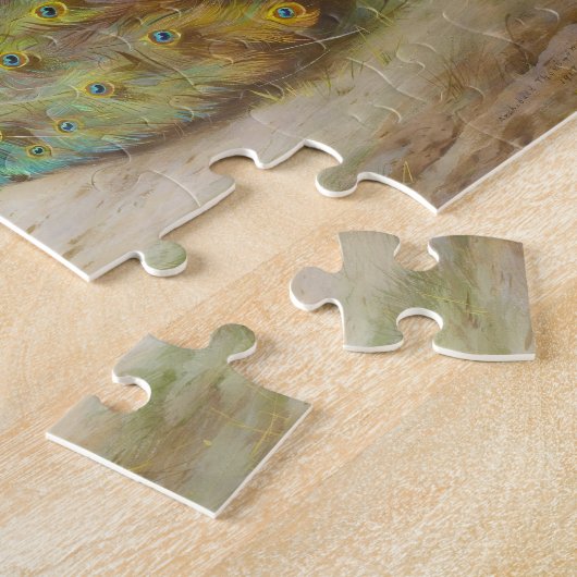 Pfau und Pfauenschmetterling, KunstIllustration Puzzle (Seite)