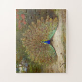 Pfau und Pfauenschmetterling, KunstIllustration Puzzle (Vertikal)