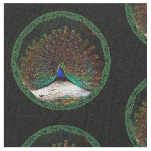 Pfau und Pfauenschmetterling Stoff (Nahaufnahme)