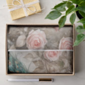 Pfau und romantische Rose - Entkopplung - Seidenpapier (Geschenk)