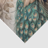 Pfau und romantische Rose - Entkopplung - Seidenpapier (Detail)