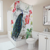 Pfau und Rose Duschvorhang (Beispiel)