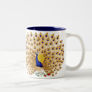 Pfau-und Rosen-Tassen Zweifarbige Tasse