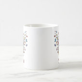 Pfau und Schmetterling Kaffeetasse (Mittel)