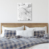 Pfau und sechs Affen Leinwanddruck (Insitu (Schlafzimmer))