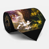 Pfau und Tauben im Garten Krawatte (Gerollt)