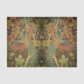 Pfau und Viktorianischer Eichenhahn Seidenpapier (Vorderseite)