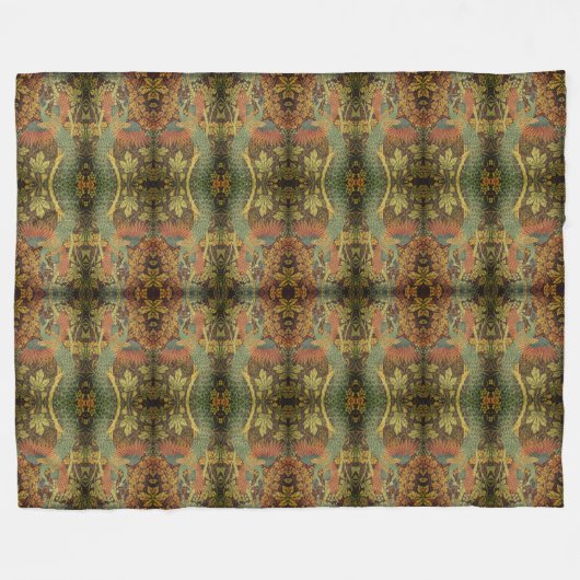 Pfau und Viktorianischer Kakhahn Fleecedecke (Vorderseite (Horizontal))