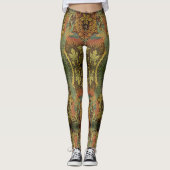 Pfau und Viktorianischer Kakhahn Leggings (Vorderseite)