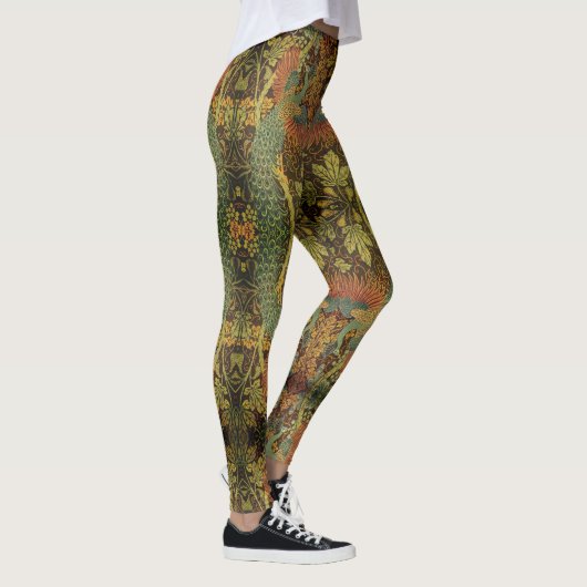 Pfau und Viktorianischer Kakhahn Leggings (Rechts)