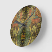 Pfau und Viktorianischer Kakhahn Runde Wanduhr (Winkel)