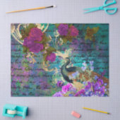 Pfau- und Violett-Blumenzauber Seidenpapier (Basteln)